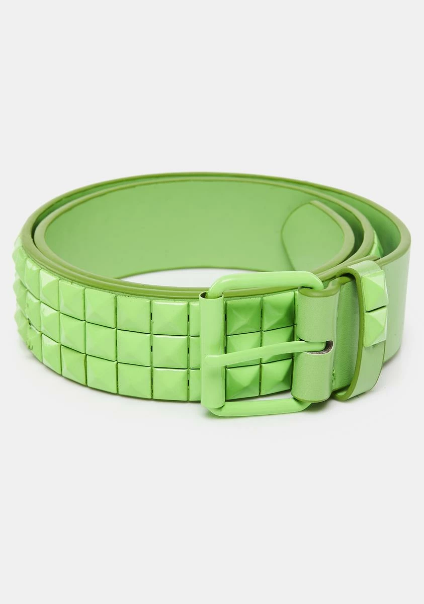X_CIEL Lime High Score Studded Belt - Image 2