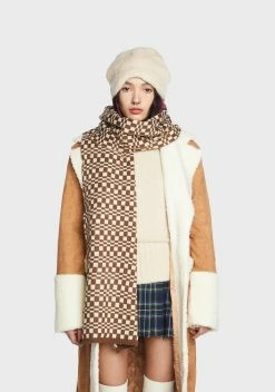 X_Fame Accessories So Checked Out Knit Scarf