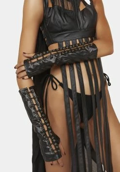 Lamoda Burnout Long Fingerless Gloves