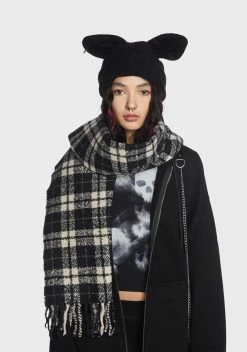 X_Fame Accessories Morning Detention Plaid Scarf