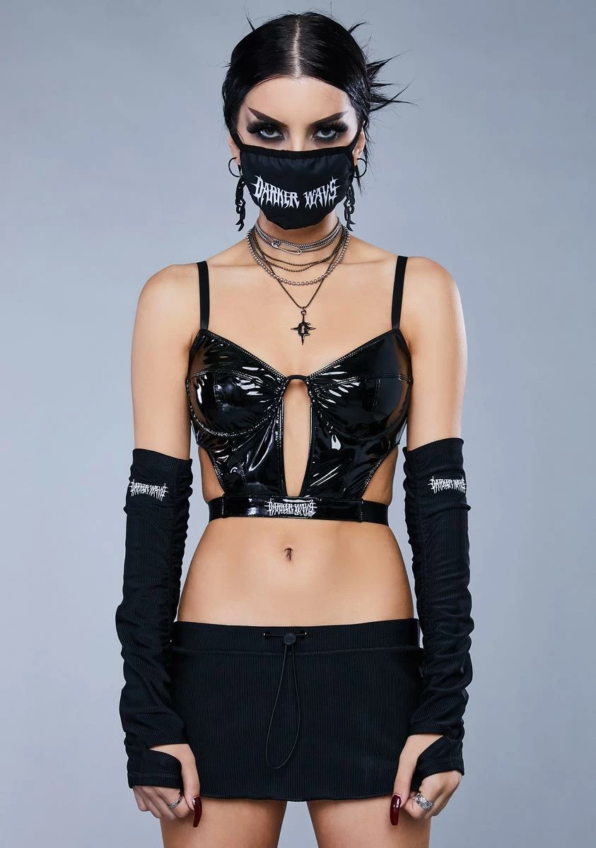 DARKER WAVS Kickdrum Ribbed Logo Arm Warmers