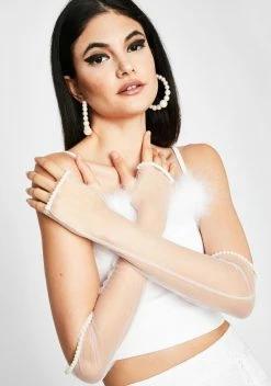 Kerry Parker Enchanted Pearl Embellished Fingerless Gloves