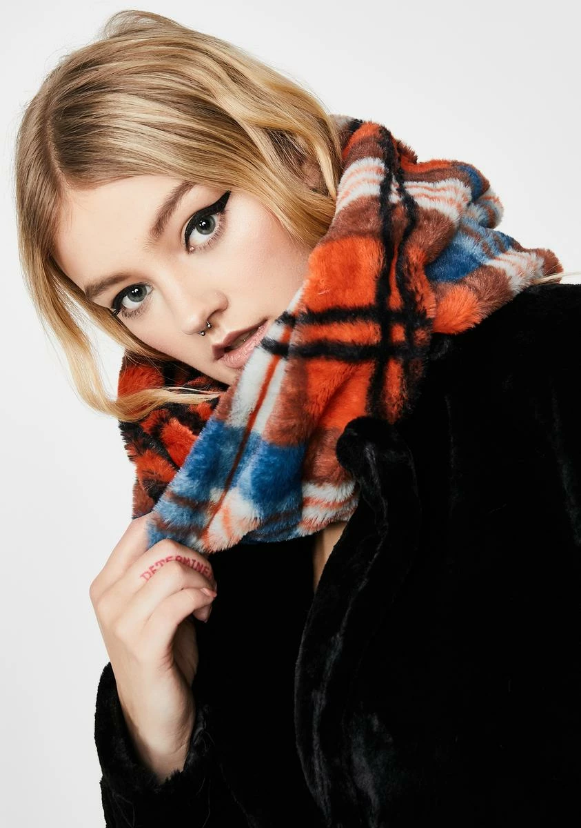 X_Fame Accessories Plaid Baesic Bish Infinity Scarf - Image 2