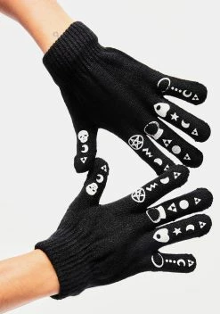 Too Fast Witchy Symbols Gloves